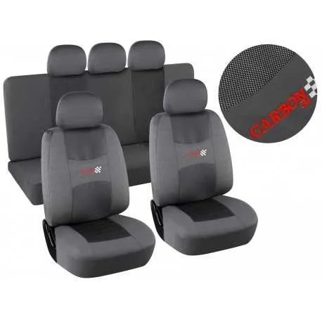 Potahy sedadel sada 9ks CARBON LIGHT šedé AIRBAG Potahy sedadel sada 9ks CARBON LIGHT šedé AIRBAG