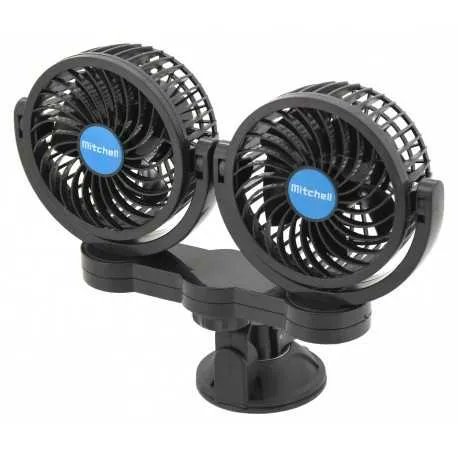 Ventilátor MITCHELL DUO 2x108mm 12V na přísavku