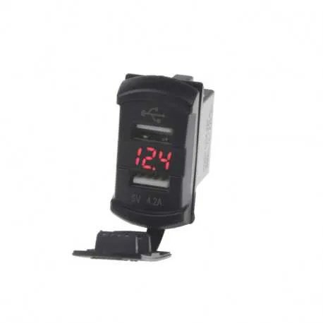 2x USB zásuvka s voltmetrem palcůRockerpalců 2x USB zásuvka s voltmetrem palcůRockerpalců