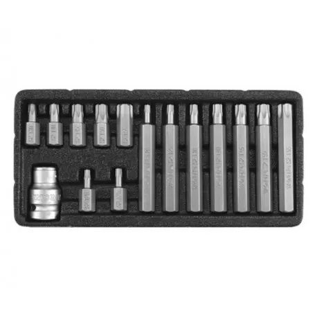 Sada bitů 15 ks TORX s otvorem box Sada bitů 15 ks TORX s otvorem box