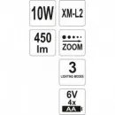 Svítilna čelovka LED XM-L2 CREE 10W, 450 lm
