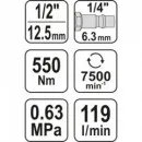 Utahovák pneumatický 1/2" 550Nm