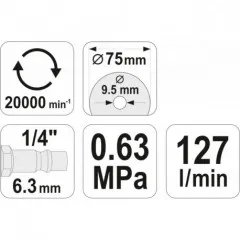 Bruska přímá pneumatická 20000 ot/min