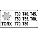 Sada nástavců 1/2" rázové 8 ks T30-T80 torx CrMo