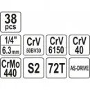 Gola sada 1/4" 38 ks XS