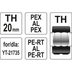Náhradní čelisti k lisovacím kleštím YT-21735 typ TH 20mm