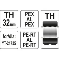 Náhradní čelisti k lisovacím kleštím YT-21735 typ TH 32mm
