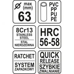 Řezač trubek 63 mm PVC
