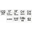 Gola sada 1/2", 1/4" + příslušenství 122 ks