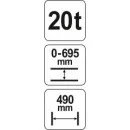 Lis hydraulický 20t, zdvih 0-695mm, šíře 490mm