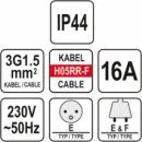 Prodlužovák elektrický-s gumovou izolací 16A,IP44 30 m