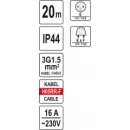 Prodlužovák bubnový 4zásuvky IP44 16A 20 m