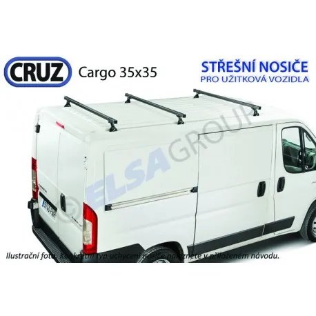 Střešní nosič Ford Transit (všechny verze) 35x35 (3 příčníky), CRUZ