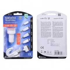 Nabíječka telefonu 12V 2,1A (iPhone 4/5/6, micro USB, Nokia)