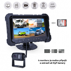 SET bezdrátový digitální kamerový AHD systém, monitor 7" s možností nahrávání