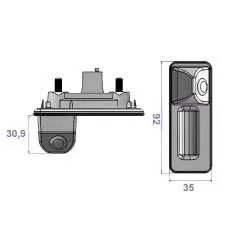 Kamera formát PAL/NTSC do vozu AUDI A1/Škoda Fabia 2012-15 v madle kufru
