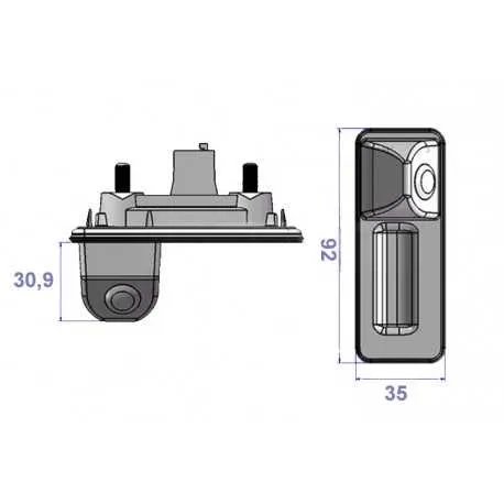 Kamera formát PAL/NTSC do vozu AUDI A1/Škoda Fabia 2012-15 v madle kufru