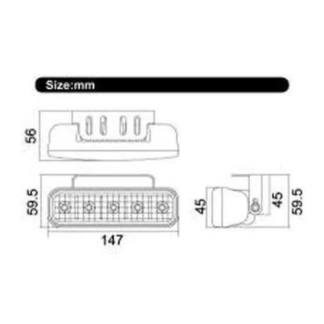 LED světla pro denní svícení, 147x45mm, ECE