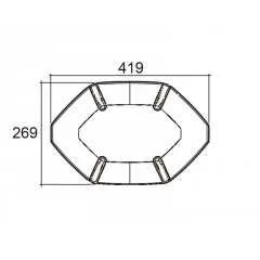 LED rampa 419mm, oranžová, magnet, 12-24V, ECE R65