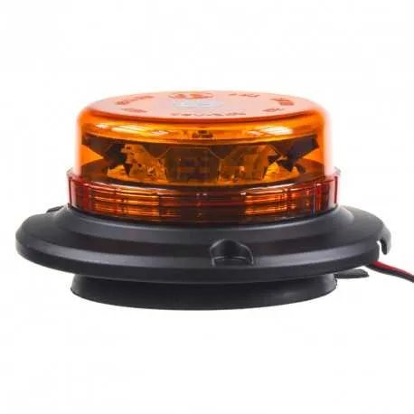 LED maják, 12-24V, 12x3W oranžový, magnet, ECE R65