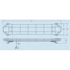LED rampa 1181mm, modrá, 12-24V, homologace ECE R65