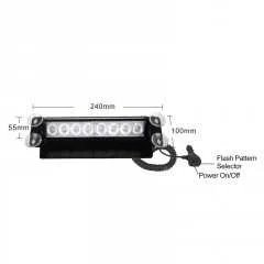 PREDATOR LED vnitřní, 8x3W, 12-24V, modrý, 240mm, CE