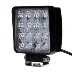 LED světlo hranaté, 16x3W, 107x107x60mm, ECE R10/R23
