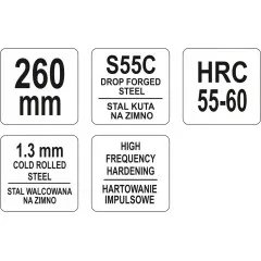 Nůžky na plech 260 mm zahnuté
