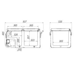 Chladící box ICE BOX DUO kompresor 75l 230/24/12V -20°C APP