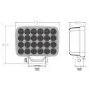 LED světlo obdélníkové, 24x3W, 154x145x56mm, ECE R10
