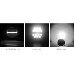 LED světlo kulaté s pozičním světlem, 14x5W, ECE R10, R148, R149