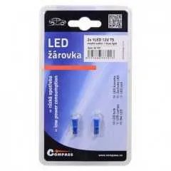 Žárovka 1LED 12V T5 modrá 2ks