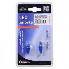 Žárovka 1LED 12V T10 modrá 2ks