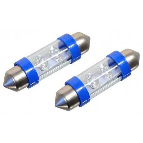 Žárovka 4LED 12V  suf. SV8.5 38mm modrá  2ks