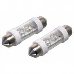 Žárovka 4LED 12V  suf. SV8.5 38mm bílá  2ks