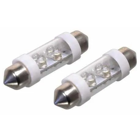 Žárovka 4LED 12V suf. SV8.5 38mm bílá 2ks Žárovka 4LED 12V suf. SV8.5 38mm bílá 2ks