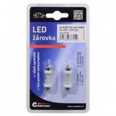 Žárovka 4LED 12V suf. SV8.5 38mm bílá 2ks