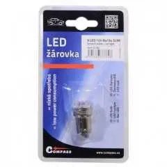 Žárovka 9LED 12V Ba15s červená úzká