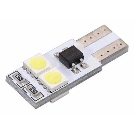 Žárovka 4 SMD LED 12V T10 s rezistorem CAN-BUS ready bílá