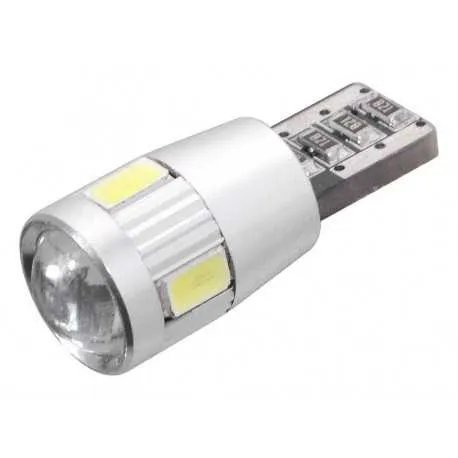 Žárovka 6 SMD LED 12V T10 s rezistorem CAN-BUS ready bílá