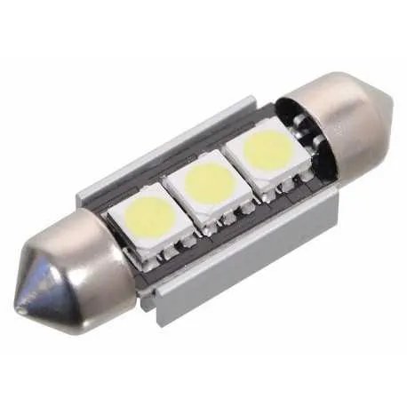 Žárovka 3 SMD LED 12V suf. SV8.5 38mm s rezistorem CAN-BUS ready bílá