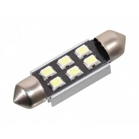 Žárovka 6 SMD LED 12V suf. SV8.5 38mm s rezistorem CAN-BUS bílá Žárovka 6 SMD LED 12V suf. SV8.5 38mm s rezistorem CAN-BUS bílá