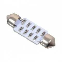 Žárovka 27 SMD LED 12V suf. SV8.5 38mm bílá